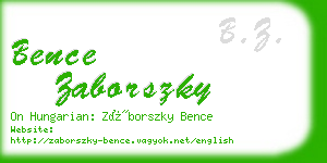 bence zaborszky business card